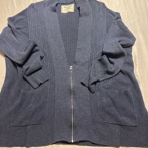 Abercrombie & Fitch Navy Blue Open Front Cardigan